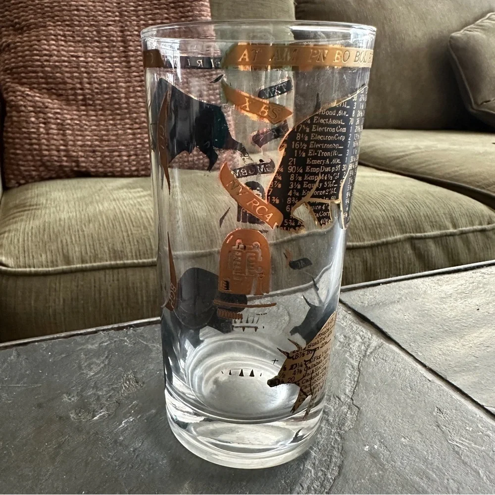 Hammacher Schlemmer Stock Market Bull and Bear Highball Glass Set of Two Vintage